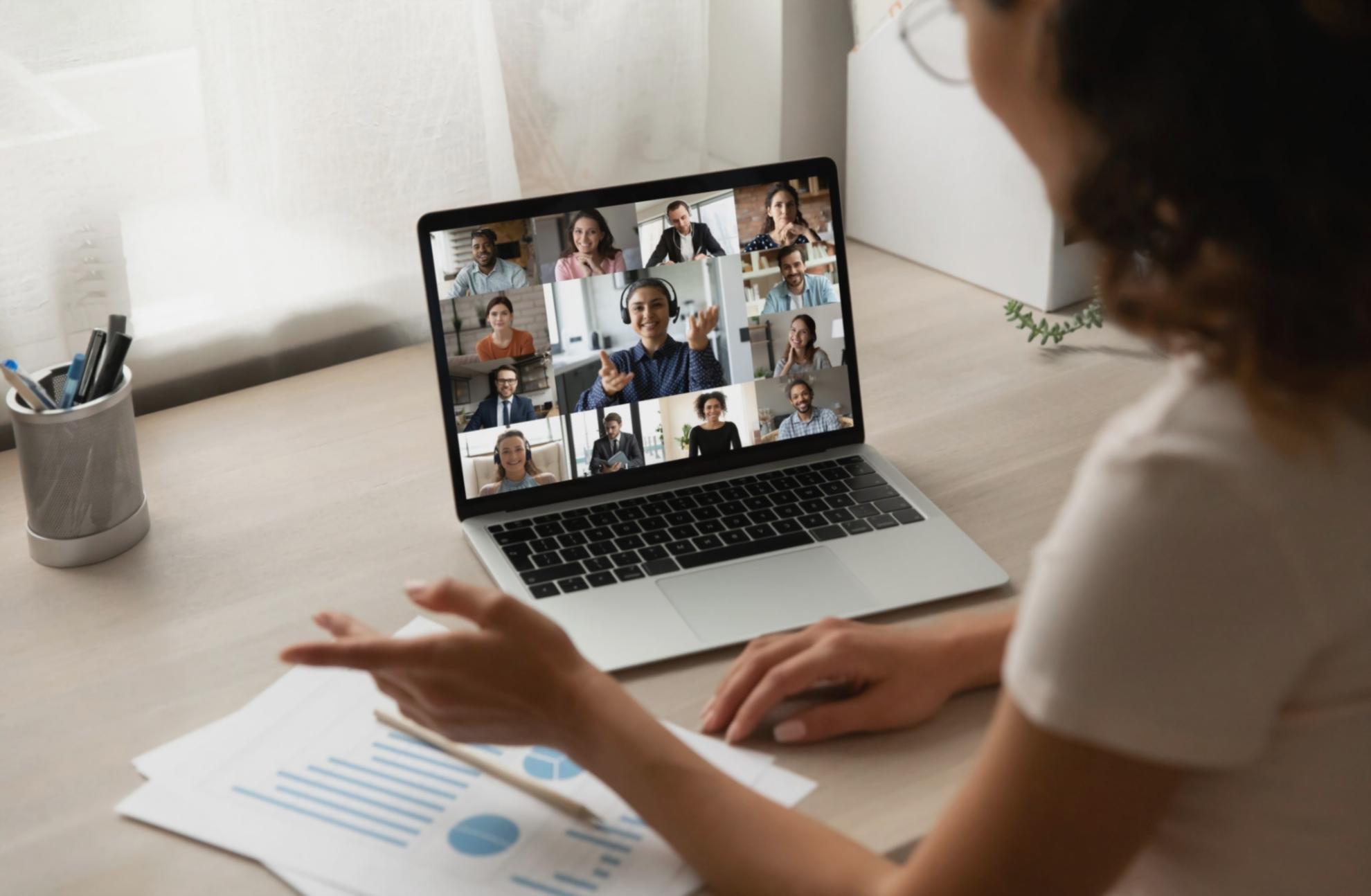 Finanzexperten während Live-Webinar